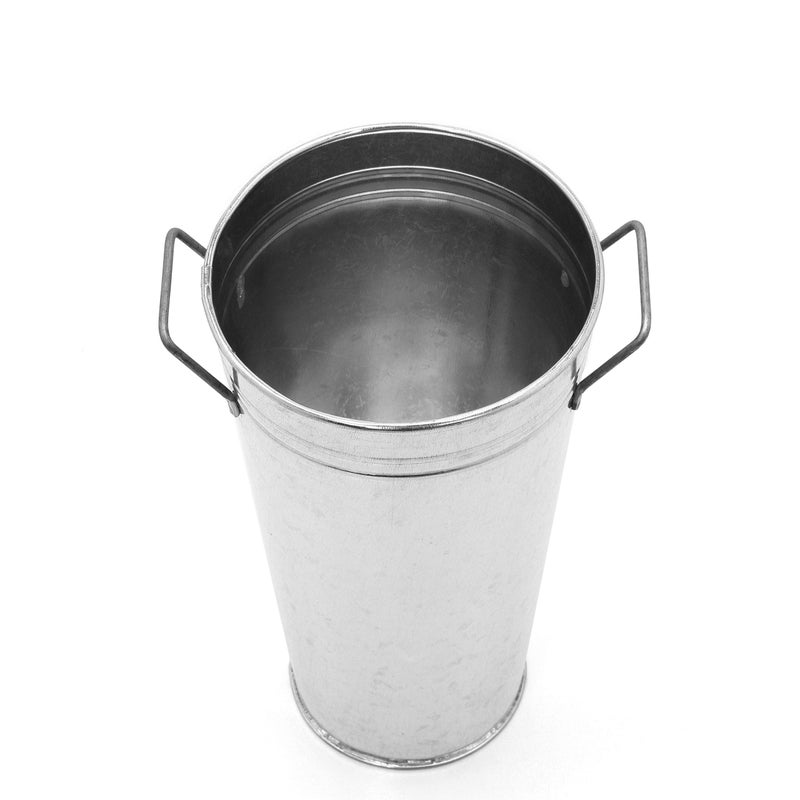 Hosley Set of 3 Galvanized French Bucket Vase with Handles 5" Dia x 9" H Ideal for Farmhouse Dried Floral Arrangements at Home for Weddings Gifts Spa and Aromatherapy Settings O5 - Image 5